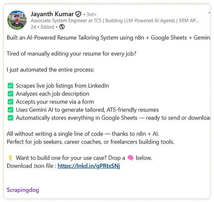 Customer testimonial – Scrapingdog review